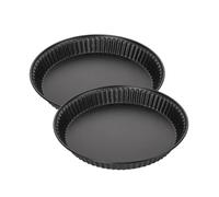 Zenker 9915150 Lot de 2 moules à quiche lorraine, moule à tarte, moule à tarte 28 cm, moule pour quiche, Acier, Noir, 28 x 4 cm