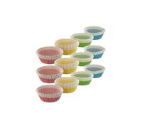 Zenker 9917750 Lot de 300 barquettes alimentaires jetables, moules à muffin, moule à gâteau, barquettes jetables, Papier, Jaune, Rose, Bleu, Vert, 5 cm