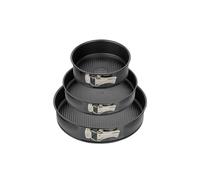 Zenker Lot de 3 moules à charnière ronds 9923450 – Acier Black Metallic 20/24/28 cm
