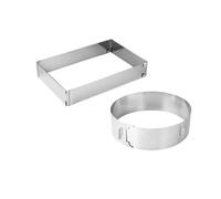 Zenker 9925350 Cercle à pâtisserie réglable, moule à gâteau, moule rond, cadre à pâtisserie, Acier inoxydable, Argent, 15 à 30 cm et 27,5-52 x 18,5-34 cm