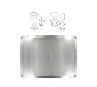 Zenker 9931850 Plaque de cuisson rectangulaire microperforée et 7 emporte-pièces de Noël, plaque four et emporte pieces inox, plaque patisserie pour biscuits, Acier, 40 x 30 x 1,5 cm