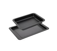 Zenker 9941650 Ensemble de 2 plats de four rectangulaires, plat de four, plat de cuisson, plat à four, plaque de cuisson, plaque de four, Acier, 42 x 29 x 2,5 cm