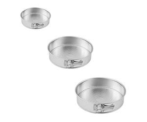 Zenker 9992150 Set de 3 moules à manqué à charnière en acier étamé, Moule à gâteau rond en fer blanc, Argenté, Acier étamé, Diamètres de 18,5 cm + 26 cm + 28 cm