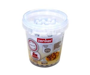 Zenker Billes de Cuisson en Céramique pour Fond de Tarte | Cuisson sans gonfler, Fond de tarte net, Céramique résistante, Billes 1,1 cm, Seau 600 g