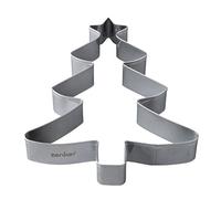 Zenker Emporte-pièce de Noël XL - Emporte-pièce de Noël pour délicieux biscuits de sapin et emporte-pièces 2 en 1 en acier inoxydable, 7719, argent