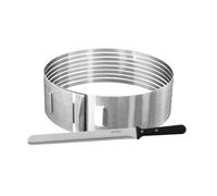 Zenker Kit découpe layer cake avec cercle réglable et couteau | Découpes nettes, Lot de 2 pour layer cakes, Réglable 26 28 cm, Inox et POM robustes, Passe au lave vaisselle, Plastique