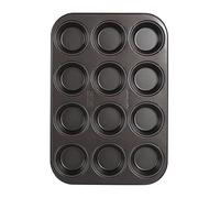 Zenker Lot de 12 moules à muffins - Plaque de cuisson pour muffins et cupcakes - Résistant à la chaleur - Avec revêtement antiadhésif - Noir