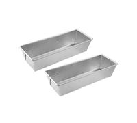 Zenker 9919350 Lot de 2 moules à cake en acier étamé, Moules à gâteaux rectangulaires, moule pain de mie, moule brioche, moule à cake, acier étamé, 25,5 x 11,2 cm