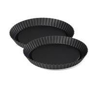 Zenker Lot de 2 moules à tarte renversée 30 cm | Cuisson sans accroche, Lot de 2, Format 30 x 30 cm, Acier robuste, Four 230°C, Garantie 5 ans