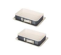 Zenker Lot de 2 Moules rectangulaire en céramique ILAG 28 x 18 cm | Cuisson homogène, Lot de 2 formats, 28 x 18 x 7 cm chacun, Acier céramique, Passe au lave vaisselle