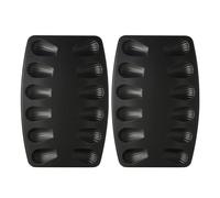 Zenker Moules à madeleines 9926250 – Lot de 2, acier inoxydable, noir, 26 x 39 x 1 cm