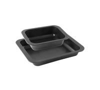 Zenker Plats à four rectangulaires 9914950 Lot de 2 antiadhésifs acier noir 33 x 25 et 24 x 17,5 cm