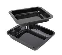 Zenker Lot de 2 plats à four rectangulaires XXL émaillés | Deux formats utiles, Gratin et lasagnes, Acier émaillé, Four 400 C, Lavage facile