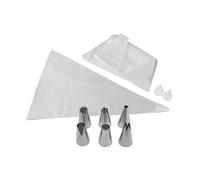 Zenker 9918250 Lot de 20 poches à douilles avec 3 douilles plastique et 6 douilles inox, poche a douille, ustensile patisserie, poche patisserie, Plastique, Inox, 32 cm, douilles 3 à 4,7 cm