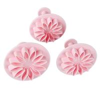 Zenker Lot de 3 emporte-pièces pour Fondant - en Plastique - Motif Fleur - 5,5/6/7 cm - Rose