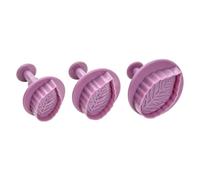 Lot de 3 emporte-pièces poussoir motif feuille Zenker Sweet Sensation Lila G