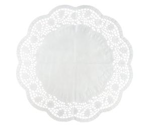 Zenker Lot de 30 napperons dentelle en papier ronds 36 cm pour pâtisserie | Présentation nette sur plateau, Lot de 30 pour servir plusieurs desserts, Papier blanc léger, Grand format 36 cm