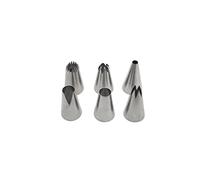 Zenker 44894 Lots de 6 douilles à pâtisserie en acier inoxydable, Grand format, décoration gâteaux et cupcakes, pour poche à douilles, Acier inoxydable, Diamètre 3 cm, Hauteur 4,7 cm