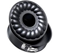 Zenker Moule à charnière avec fond plat et tube Ø 26 cm PURE, moule à 2 fonds, set de moules à gâteau, avec revêtement antiadhésif, démoulage facile pour gâteaux juteux (couleur : noir), quantité : 1
