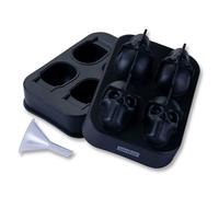Zenker Moule à Glaçons Tête de Mort - Lot de 4 Moules Halloween en Silicone Passe au Lave-Vaisselle Résistant aux Températures de -40°C à +230°C - Noir
