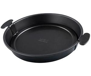 Zenker Moule à Quiche Fond Amovible avec Anses Antiadhésif 28 cm | Démoulage facile, Fond amovible avec anses, Cuisson au four 230 C, Acier robuste, Format rond 28 cm