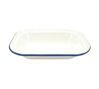 Zenker Petit plat à tarte rectangulaire en émail - Design vintage - Passe au four et à la cuisinière - Passe au lave-vaisselle - Plaque de four - Moule à tarte - Dimensions : 22 x 16,5 x 5 cm -