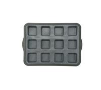 Zenker 685528 Plaque 12 empreintes carrées, Plaque à tartelettes, Moule tartelettes carrées, Gris, Silicone fibre de verre, 36,3 x 26 x 3 cm