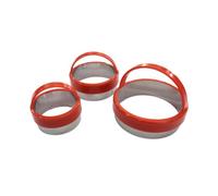 Zenker Set de 3 Emporte-pièces Ronds pour Pâtisserie, en Acier Inoxydable et Plastique, Rouge, Argent, 6,4 cm