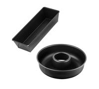 Zenker 9925250 Lot de 2 moules à gâteaux, savarin, couronne, cheminée, cake, rectangulaire, pain, Acier, 28 x 8 cm et 30,5 x 11,5 x 7,5 cm