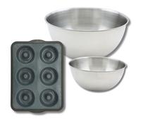 Zenker Set pâtisserie plaque silicone 36 cm, 2 bols inox et spatule