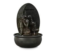 Zen'Light - Fontaine d’Intérieur Bouddha Grace avec Éclairage LED Coloré - Décor Zen Idéal Méditation et Détente - Pompe à Eau Silencieuse - Statuette Amovible - H 40cm