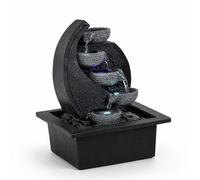 Zen'Light - Fontaine d’Intérieur Cascade V2 4 Niveaux en Jarre Effet Pierre Naturelle avec Lumière LED Coloré - Décor de Table Zen Moderne, Idéal Méditation et Détente - H 26 cm