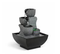 Zen'Light - Fontaine d’Intérieur Kini Cascade Zen Relaxante avec Lumière LED Coloré - Décoration Salon, Chambre, Bureau Moderne, Idéal Méditation et Détente - pour Table Circuit Fermé - H 18 cm