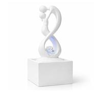 Zen'Light - Fontaine d’Intérieur Moderne Amor Blanc avec Lumière LED Coloré - Décor Style Art Contemporaine, Idéal Méditation et Détente - Design Originale Circuit fermé Boule en Rotation - 31x14x14cm