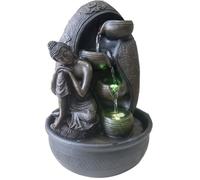 ZEN'LIGHT Fontaine d'intérieur Krishna - Fontaine Bouddha - Décoration Feng Shui - Eclairage LED - Marron
