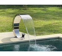 ZENLYS Cascade Piscine INOX - Cobra - Hauteur 65cm - Largeur 30cm - Poli Miroir - Fontaine - Bassin - Massage - Detente - Acier Inoxydable - Lame d'Eau - Compatible traitement de piscine au Sel Chlore