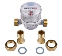 Zenner Compteur d'eau froide et chaude 1/2" 110 mm de longueur avec raccord vissé Q3 2,5