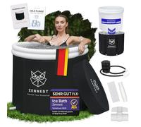 ZENNEST Ice Tub 90 cm - Baignoire froide extérieure gonflable et pliable, bain de glace pour cryothérapie - Design allemand avec isolation 6 couches et eBook inclus