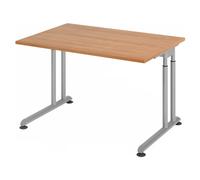 ZENO 12 S | Bureau 120 x 80 réglable en hauteur Noyer/Argent