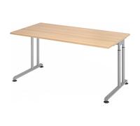 ZENO 16 S | Bureau - 160 x 80 Chêne/Argent réglable en hauteur