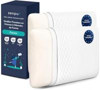 ZenPur Oreiller Ergonomique Cervical, Lot de 2, Coussin Mémoire de Forme, Housse Bambou - Ferme, Ideal pour Dormeur Dos & Côté