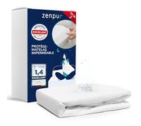 ZenPur protège-Matelas 180 x 200 cm, Lot de 2 - Fabriqué dans l'UE - Certifié Oeko-Tex Standard 100 - en Coton - Imperméable et Durable - Protection et Confort en Un
