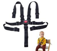 ZENQARI 1 Harnais Chaise Haute Sécurité Bébé, Harnais 5 Points Réglable avec Sangle de Fixation pour Siège Enfant, en Nylon Haute Résistance Noir pour Parents Débutants et Déplacements