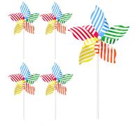ZENQARI Lot de 5 Moulins à Vent Effaroucheurs d'Oiseaux 22 cm Diamètre, Multicolores, pour Jardin, Verger, Potager et Ferme, Répulsif Naturel