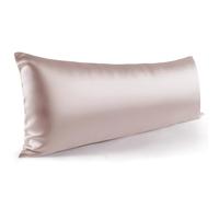 Zenssia Housse de coussin de positionnement latéral 40x145 1 pièce - Taie d'oreiller en satin douce comme une taie d'oreiller en soie 40x145 pour les cheveux et la peau avec fermeture éclair, Taupe