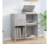 Zentexion Armoire à disques - Gris béton - 84,5 x 38 x 89 cm - Rangement pour disques vinyles - Avec plateau supérieur stable - Pour tourne-disque, vitrine, buffet