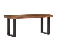 Zentexion Banc de 110 cm en bois massif recy t acier de style industriel, banc de couloir polyvalent avec espace de rangement, robuste et durable pour salon, couloir et entrée