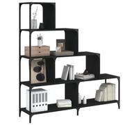 Zentexion Bibliothèque à 4 étages - Noir - 139 x 33,5 x 149 cm - En bois - Séparateur de pièce - Meuble pour salon, bureau, chambre d'enfant, couloir