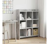 Zentexion Bibliothèque béton gris 87,5 x 30 x 111 cm en bois avec 9 étagères pour salon, bureau, couloir et bibliothèque - Espace de rangement, rangement, séparateur de pièce, étagère murale stable