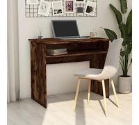 Zentexion Bureau en chêne fumé 90 x 50 x 74 cm avec espace de rangement, gestion des câbles, plateau pour clavier, tiroirs pour bureau, bureau à domicile, chambre d'adolescent, chambre d'enfant, jeu